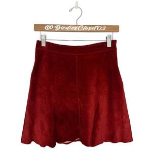 Chine Collection Valentine's 100% Leather Red Mini Heart Pocket Skirt 90s Y2K XS